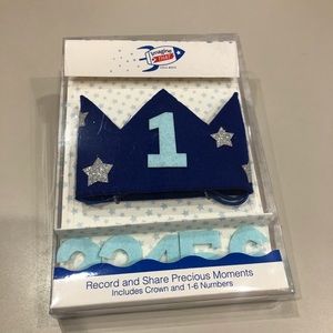 1st Birthday Crown (Includes age 1-6 #s) NWT!